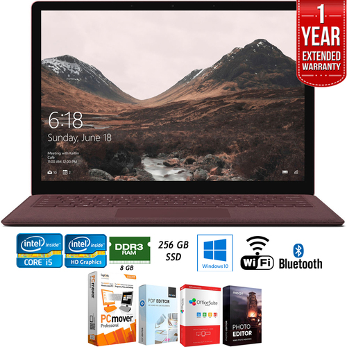 Microsoft 13.5` Intel i5-7200U 8/256GB Surface Laptop + Extended Warranty Pack