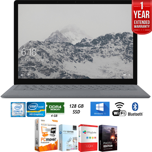 Microsoft D9P-00001 Surface 13.5` Intel i5-7200U 4/128GB Laptop 2017+Ext. Warranty Pack