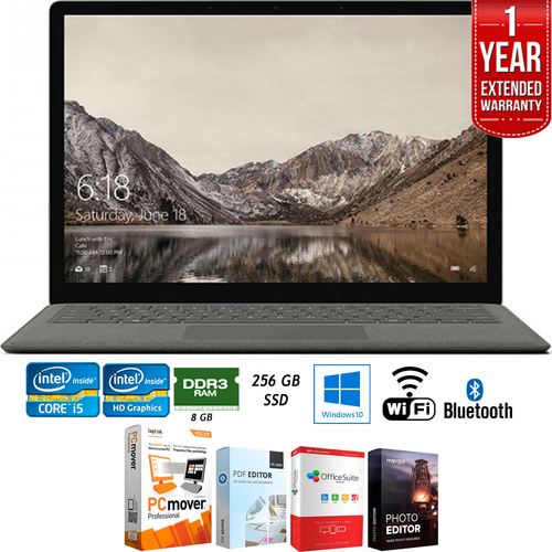 Microsoft 13.5` Intel i5-7200U 8/256GB Surface Laptop + Extended Warranty Pack