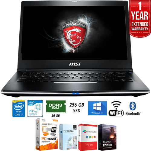 MSI GS30 SHADOW-001 13.3` Intel Core i7 Gaming Laptop + Extended Warranty Pack