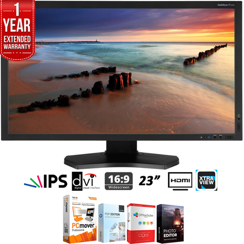 NEC P232W-BK 23` Widescreen 1920x1080 LED-Lit Monitor + Extended Warranty Pack