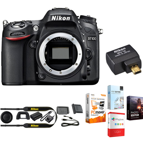 Nikon Refurbished D7100 24.1 MP DSLR Camera (Body) with WU-1a WiFi Adapter Kit