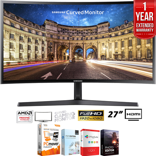 Samsung C27F398FWN 27` Curved LED-lit Slim Monitor + Extended Warranty Pack