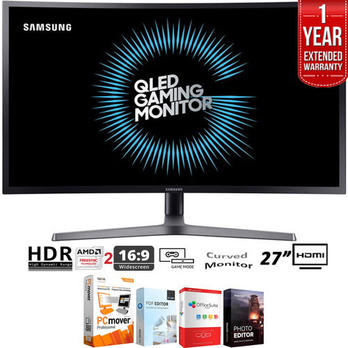 Samsung LC27HG70QQN 27` QLED Curved Gaming Monitor 2017+Extended Warranty Pack