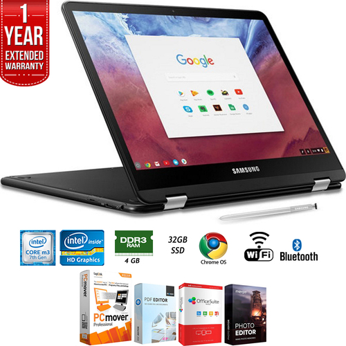 Samsung Chromebook Pro 12.3` Intel M3-6Y30 2-in-1 Tablet+Software+Warranty Bundle