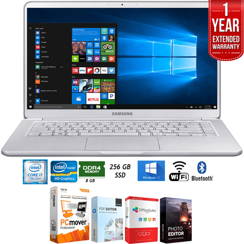 Samsung NP900X5N-L01US 15` Notebook 9 Intel i7-7500U 8GB Laptop+Ext. Warranty Pack