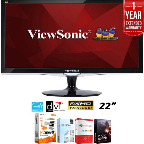 ViewSonic 22` Full HD LED Display (VX2252MH) + 1 Year Extended Warranty Pack