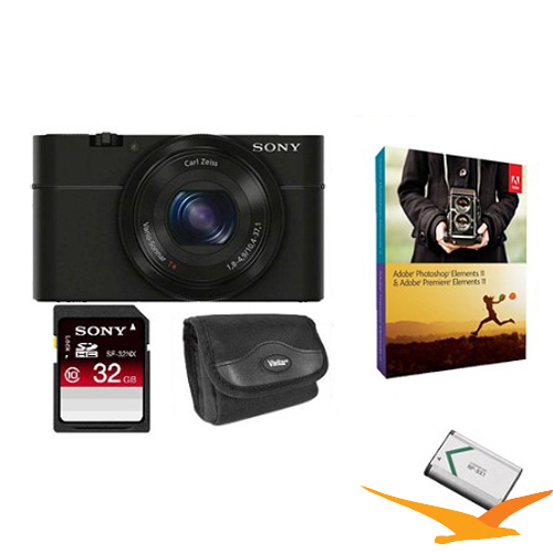 Sony DSC-RX100 20.2MP Exmor CMOS Low-Light Sensor Digital Camera Bundle Deal
