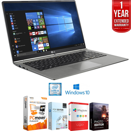LG 15Z970-U.AAS5U1 Gram 15.6` FHD Intel i5-7200U Laptop+Software+Warranty Bundle