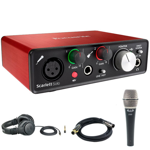 Focusrite Scarlett Solo USB Audio Interface (2nd Generation) Microphone Bundle