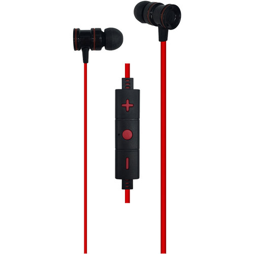 In-ear Bluetooth Earbud Headphones with Detachable Sports Neckband (Red/Black)