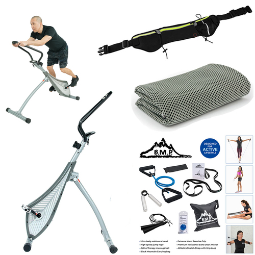 Sunny Health and Fitness Incline Plank Standing Exercise Bike - SF-B0419 Bundle