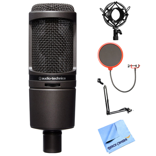 Audio-Technica Cardioid Condenser USB Microphone w/ Shock Mount Bundle