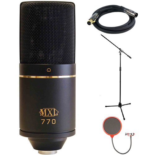MXL Cardioid Condenser Microphone - 770 with Microphone Stand Bundle