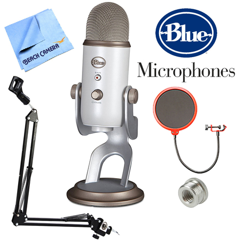 BLUE MICROPHONES Yeti USB Microphone Vintage White with Accessories Bundle