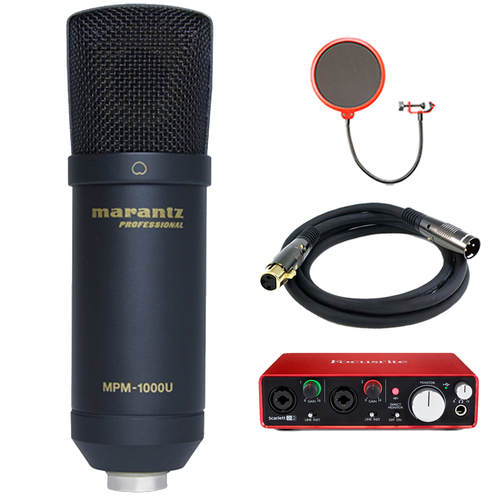 Marantz USB Condenser Microphone f/ DAW Recording & Podcasting +Scarlett 2i2 Bundle