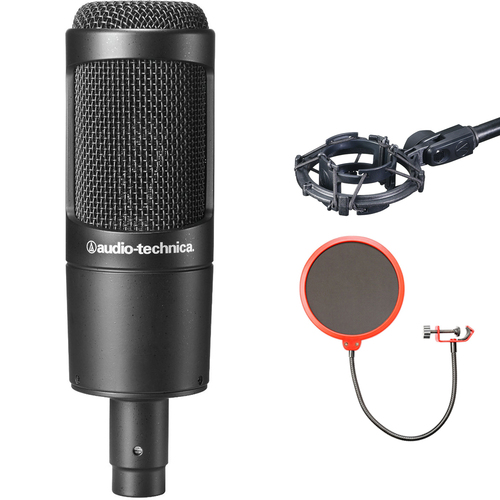 Audio-Technica Cardioid Condenser Microphone - AT2035 w/ Microphone Wind Screen