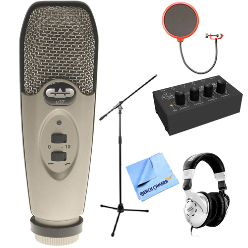 CAD Audio USB Large Diaphragm Cardioid Condenser Microphone + Headphone Amp Pack