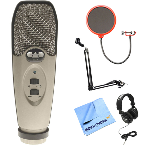 CAD Audio USB Large Diaphragm Cardioid Condenser Microphone w/Headphone Bundle