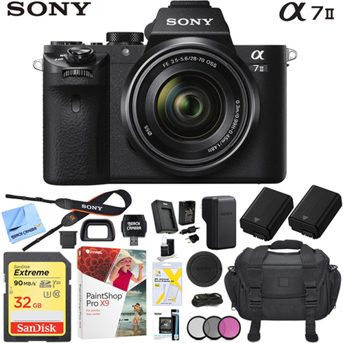 Sony Alpha a7 II Full-Frame Mirrorless Digital Camera Body w/ 28-70mm Lens Pro Bundle