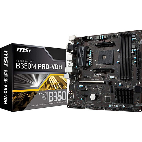 MSI ProSeries AMD Ryzen B350 DDR4 VR Ready HDMI USB 3 Micro-ATX Motherboard