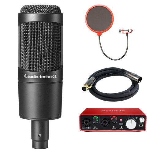 Audio-Technica Large Diaphragm Studio Condenser Microphone w/ Interface Bundle