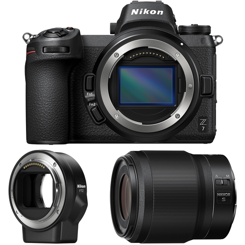 Nikon Z7 45.7MP FX-Format 4K Mirrorless Camera (Body) w/ 50mm Lens + FTZ Mount Adapter