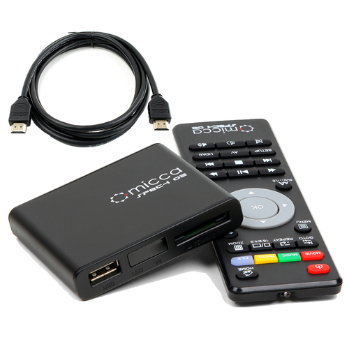 Micca Speck G2 Portable Compact Digital Media Player 1080p Full-HD w/ HDMI Cable Black