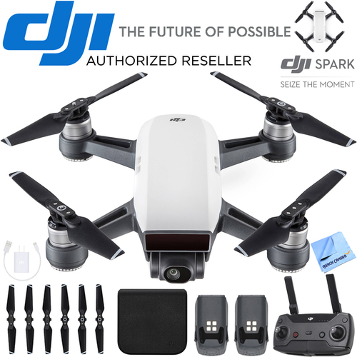 DJI CP.PT.000731 SPARK Intelligent Portable Drone Alpine White Spare Battery Bundle