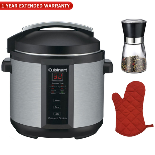 Cuisinart Electric Pressure Cooker w/ Extended Warranty, Spice Mill & Oven Mitts