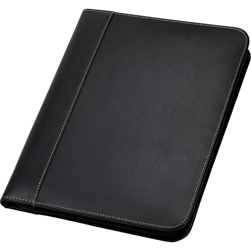 Samsill Leather Zip Padfolio in Black - 71720