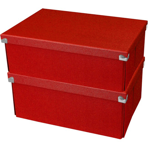 Samsill Pop-n Store Medium Square Box in Red 2 Pack - PNS04LSRD2