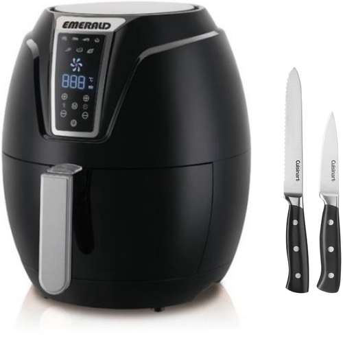 Emerald Air Fryer with Digital LED Touch Display 1400 Watts + 2 Pc Knife Set
