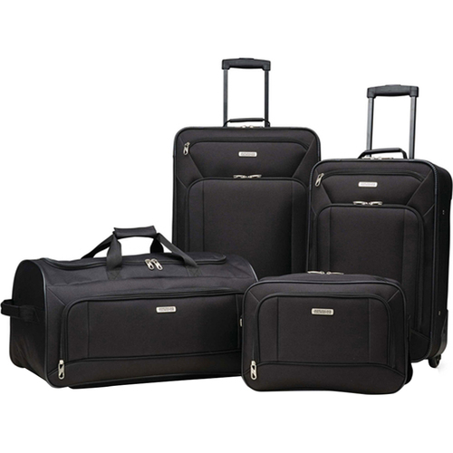 American Tourister Fieldbrook XLT 4 Piece Luggage Set - Black - (92288-1041) - Open Box