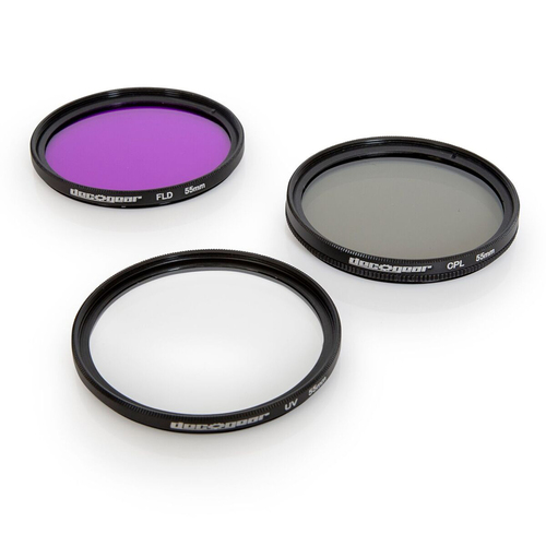 55mm 3 Piece Pro Level Lens Filter Kit - UV, FLD, Polarizer - FK55MM