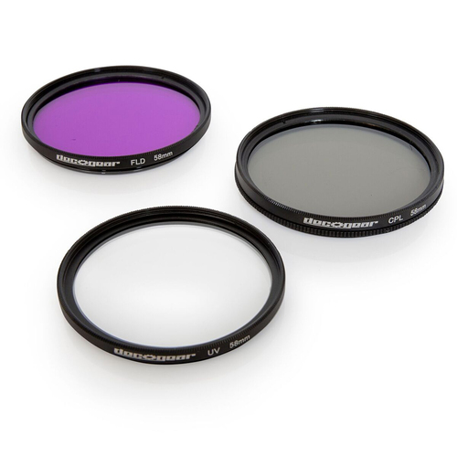 58mm 3 Piece Pro Level Lens Filter Kit - UV, FLD, Polarizer - FK58MM