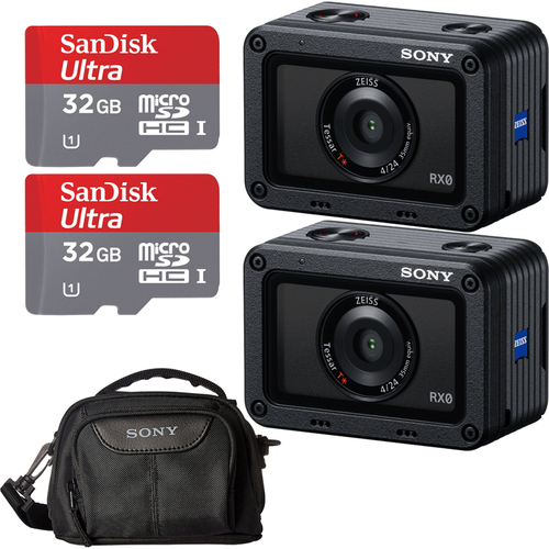 Sony 2 PACK RX0 Waterproof Wi-Fi 1.0-type Sensor Ultra-Compact Camera Accessory Kit