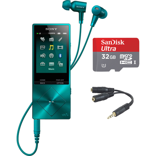 Sony 32GB Hi-Res Walkman Digital Music Player - Blue w/ 32GB Memory Card Bundle