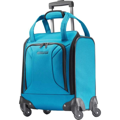 American Tourister Zoom Underseater Spinner Suitcase Luggage Tote, Teal Blue