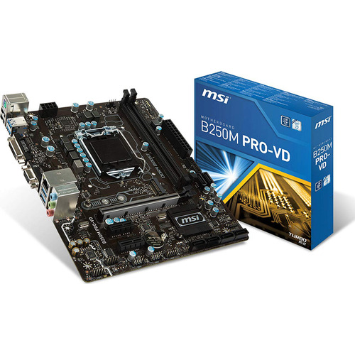 MSI Pro Series Intel B250 LGA 1151 DDR4 USB 3.1 micro-ATX Motherboard - B250M PRO-VD