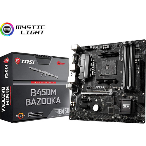 MSI Arsenal Gaming AMD Ryzen Micro-ATX Motherboard - B450M BAZOOKA