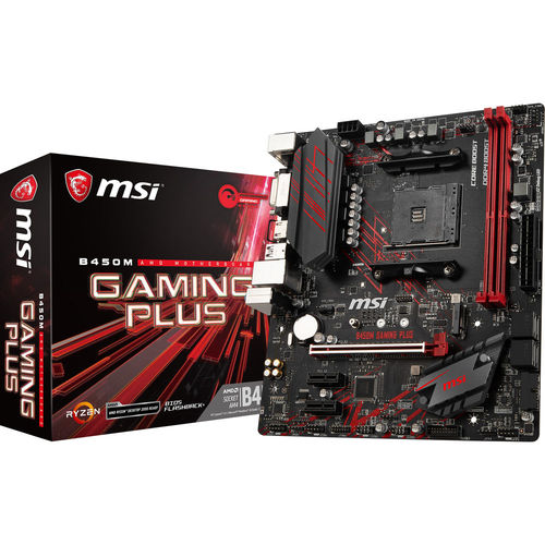 MSI Performance Gaming AMD Ryzen DVI HDMI Micro-ATX Motherboard - B450M Gaming Plus