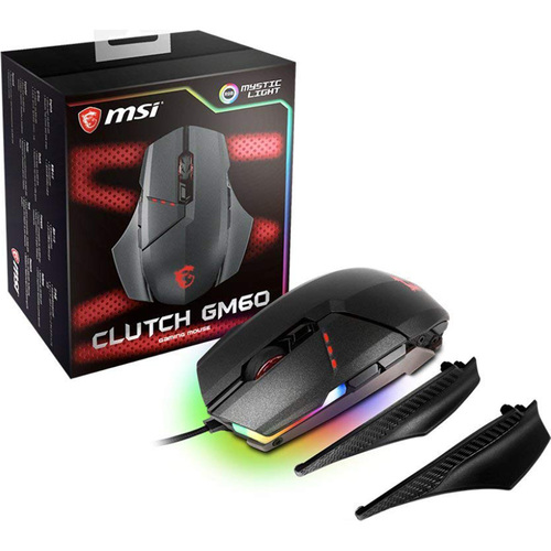 MSI USB RGB Adjustable DPI Programmable Gaming Grade Optical Mouse - ClutchGM60