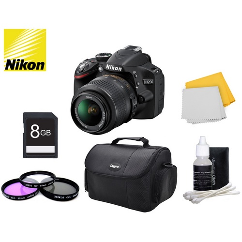 Nikon D3200 Digital SLR Kit w/ 18-55mm Lens + Bundle Accessories