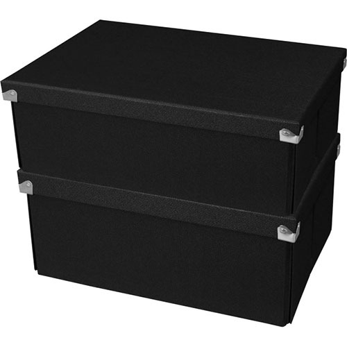 Samsill Medium Document Box 2 Pack in Black - PNS04LSBK2