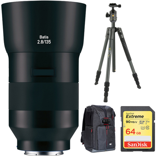 Zeiss Batis 135mm f/2.8 Full Frame Lens for Sony E Mount w/ Tripod Bundle