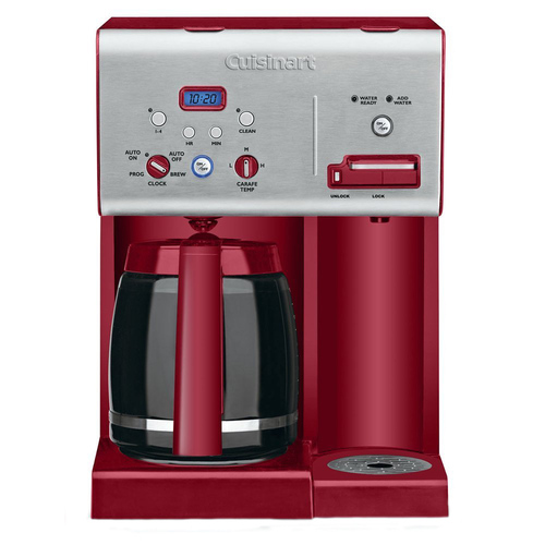 Cuisinart CHW-12R Coffee Plus 12-Cup Programmable Coffeemaker with Hot Water System, Red