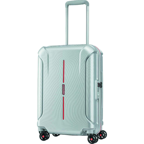 American Tourister 20` Technum Hardside Spinner Luggage, Grey/Red