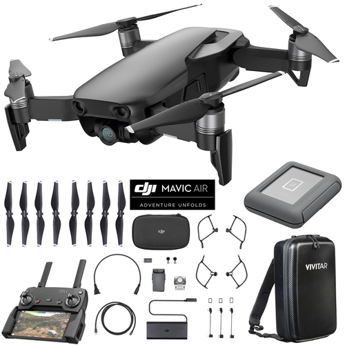 DJI Mavic Air Quadcopter Drone - Onyx Black w/ CoPilot 2TB Portable Drive Bundle