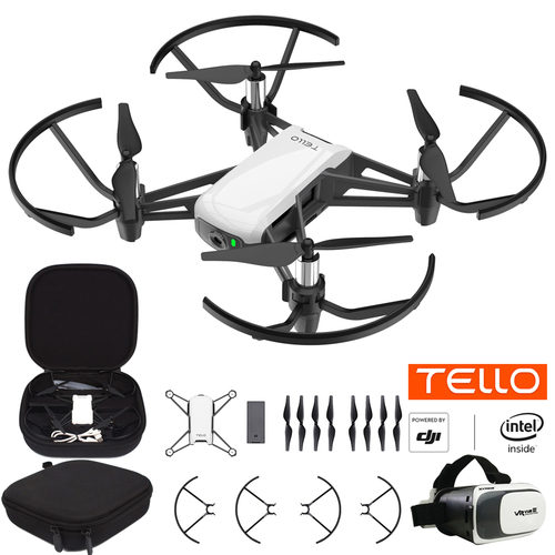 DJI Tello Quadcopter Drone with HD Camera and VR Starter Bundle With Case & Headset